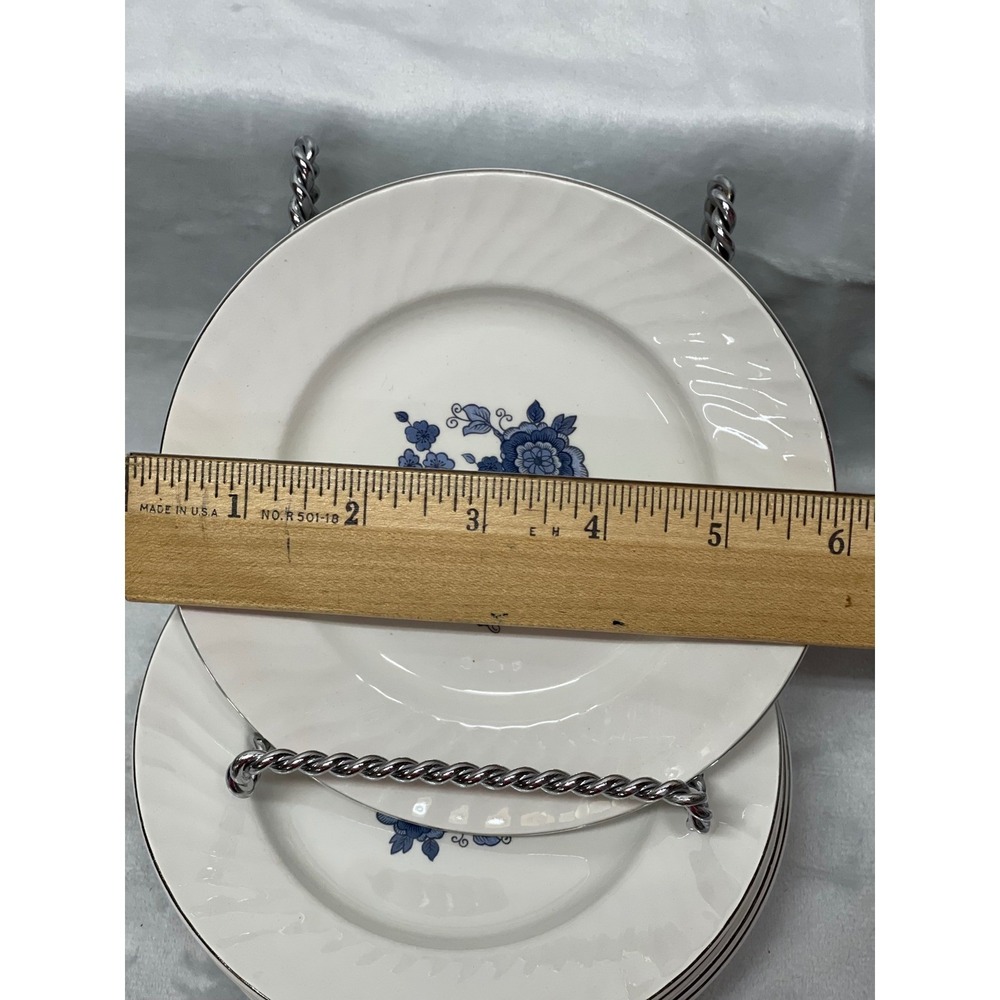 Royal Heritage Blue Floral Bread and Butter Plates Set of 8 Fine China 6.25" - Picture 2 of 3